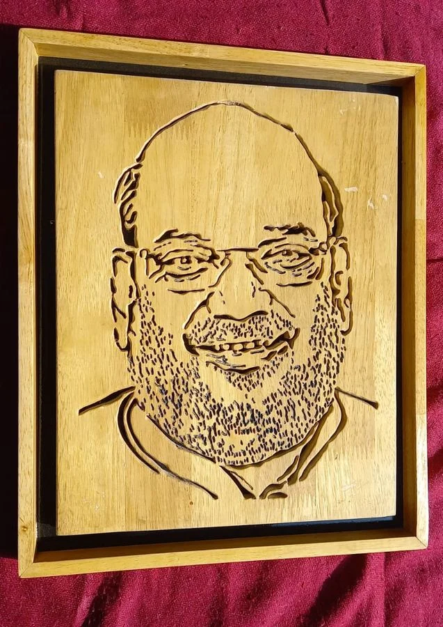 Wood portrait shown at an angle to reveal the frame depth