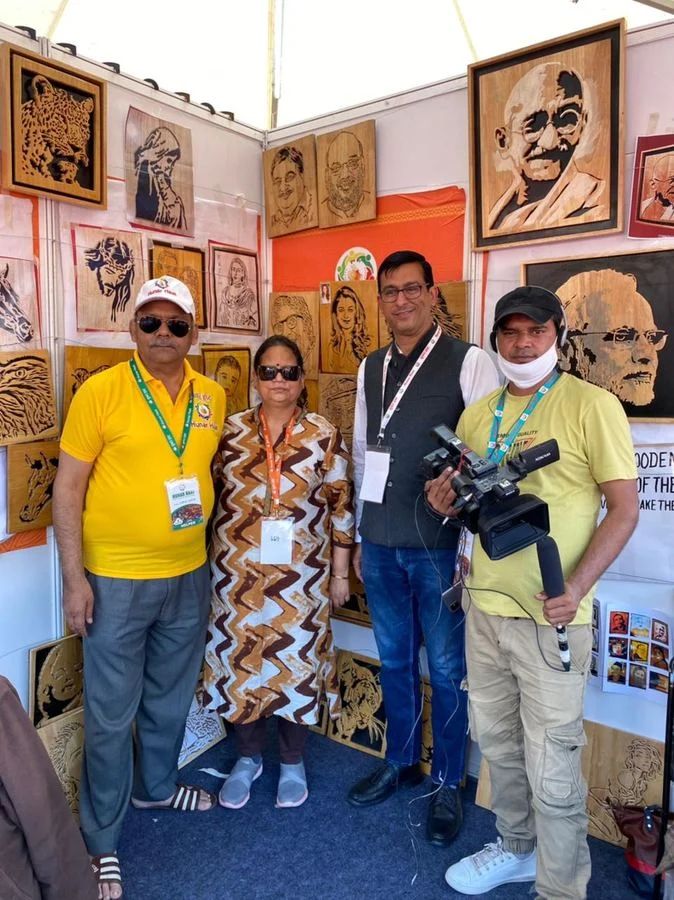 Visitors at the stall